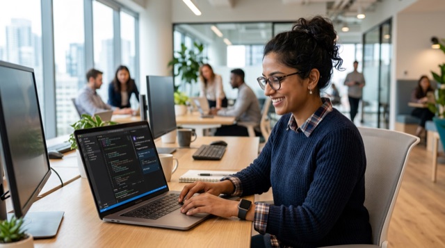 Developer working with an AI agent